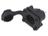 Conector XLR 5 pini AMPHENOL AXS5MP IP65 soclu tată drept 7,5A 133V