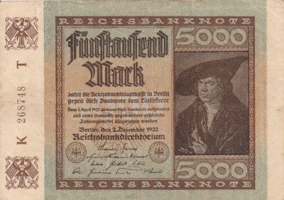 GERMANIA 5.000 marci 1922 VF+!!! foto