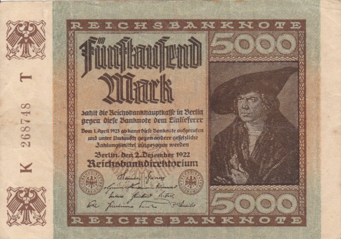 GERMANIA 5.000 marci 1922 VF+!!!