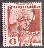 A11 TW E - 1934 - Carol II - fara posta - uzuale - eroare - valoarea de 6 lei - dublu dantelat