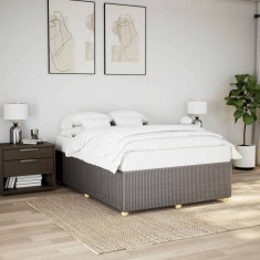 vidaXL Cadru de pat fără saltea, gri taupe, 140x190 cm, textil