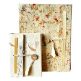 Agenda artizanala din hartie Lotka cu bumbac colorat