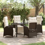 Cumpara ieftin Set de masă pentru grădină 5 pcs Maro Rattan poli