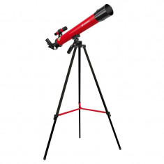 Telescop refractor Bresser Junior 45/600 AZ, putere marire 100x, Rosu foto