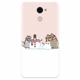 Husa silicon pentru Huawei Enjoy 7 Plus, Cat And Snowman