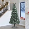 VidaXL Brad artificial pre-luminat cu set de bile Verde 240 cm PET 3396193