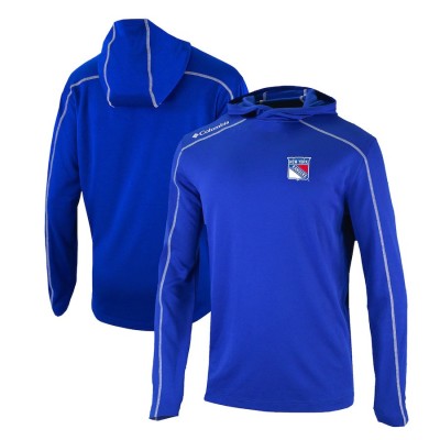 New York Rangers hanorac de bărbați cu glugă Omni-Wick Shotgun Long Sleeve blue - M foto