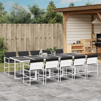 Gossi set mobilier de gradina, 11 piese, cu perne, alb, textilena foto