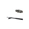 Set baston telescopic din otel, negru, 64 cm si box craniu negru