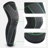 Genunchiera Elastica Lunga, Protectie Genunchi, Sport, Recuperare, Marime Universala, Negru/Verde
