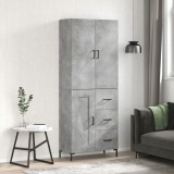 Cumpara ieftin Dulap &icirc;nalt, gri beton, 69,5x34x180, lemn compozit