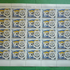 TIMBRE ROMANIA MNH LP1547/2004 -Centenar F.I.F.A. -Coală 25 timbre