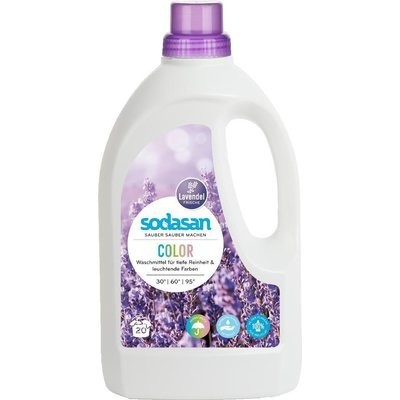 Detergent bio lichid rufe albe si color lavanda 1.5l Sodasan foto