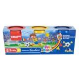 Set plastilina 3 culori Crafy, Echipa Nationala de Fotbal a Romaniei, 360 g