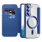 Husa MagSafe pentru Samsung Galaxy S22 5G S901, Techsuit, SmartMag Book, Albastra