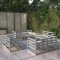 vidaXL Set mobilier de grădină, 8 piese, gri, lemn masiv de pin 3075286