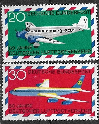 B1390 - Germania RF 1980 - Aviatie 2v. neuzat,perfecta stare