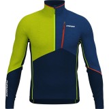 Hanorac Barbati Crazy Pull Flame Liken L, Polar 3D, Ski Mountaineering, Drumetii Alpine, Poliester/Elastan, Fermoar Jumatate, Guler Inalt