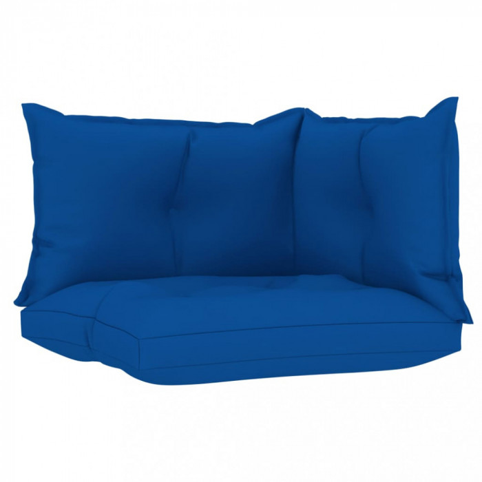 Perne de canapea din paleți, 3 buc, albastru regal, textil