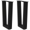 vidaXL Picioare pentru măsuță de cafea &icirc;n formă de V, 2 buc., negru, 38x (42-43,3) cm, oțel 4012624