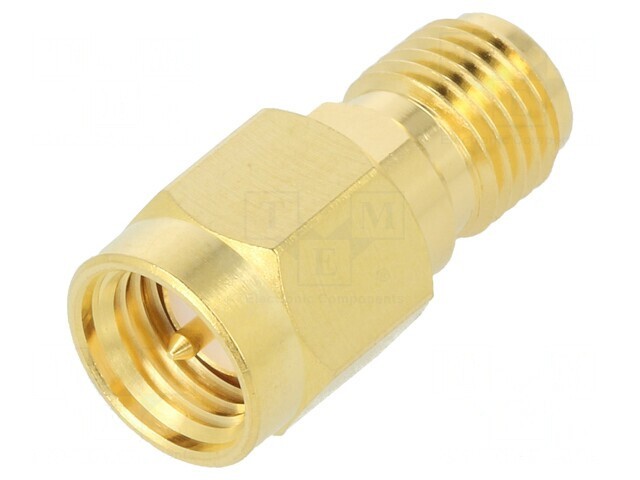 Adaptor RP-SMA Tată - SMA Tată Reverse Drept 50&Omega; PTFE Aurit