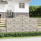 Cosuri gabion arcuite 12 buc, 300x30x160/180cm, fier galvanizat GartenMobel Dekor, vidaXL