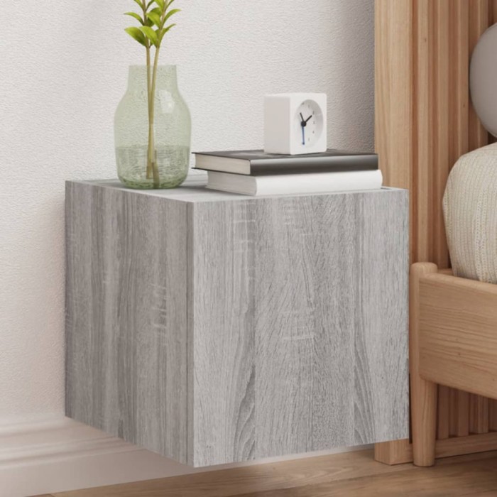 Gossi comode tv cu lumini led, 2 buc., gri sonoma, 30,5x35x30 cm