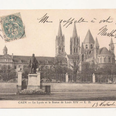 FV1 -Carte Postala - FRANTA - Caen, Le Lycee , circulata 1904