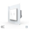 Intrerupator Dublu Cap Scara / Cruce cu Touch LIVOLO cu Rama din Sticla - Protocol Zigbee EC SmartElectro IntelligentHouse