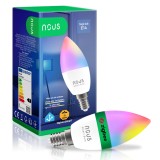 Bec LED Smart NOUS P4Z, ZigBee 3.0, E14, RGB, 16 Milioane de Culori, Lumina Reglabila 2700-6500K, 4.9W, 450 lm, Compatibil Amazon Alexa si Google Home