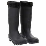 Gossi cizme de ploaie cu sosete detasabile, negru, marime 45, pvc