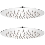 Cumpara ieftin Cap de dus tip ploaie, 2 buc., &Oslash; 20 cm, otel inoxidabil