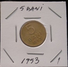 C10 5 - Moneda foarte veche - Romania - 5 banI - 1953