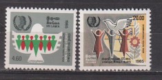 ANUL INTERNATIONAL AL TINERETULUI 1985 SRI LANKA MI. 687-688 MNH