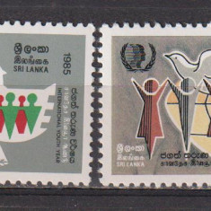ANUL INTERNATIONAL AL TINERETULUI 1985 SRI LANKA MI. 687-688 MNH