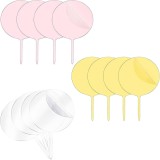 Cumpara ieftin Set de 12 toppere pentru decorare tort, briose, etichetare plante sau flori, rotunde, acrilice, pentru personalizare unica, perfecte pentru zile de na, Oem