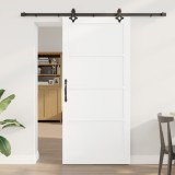 Ușă glisantă vidaXL cu set de accesorii Alb 93x202 cm Lemn solid de pin