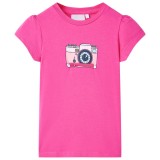 Tricou pentru copii, roz &icirc;nchis, 140, vidaXL