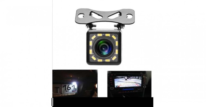 Camera video auto de marsarier 12 leduri rezistenta la apa, unghi 170 de grade