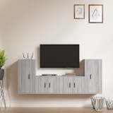 Cumpara ieftin Set dulapuri TV, 4 piese, gri sonoma, lemn prelucrat