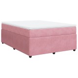 Cumpara ieftin Pat box spring cu saltea, roz, 140x200 cm, catifea