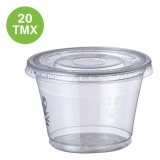 Set Boluri Plastic Reutilizabile, Model Rotund, Capac Transparent, Capacitate 165ml, 20 Bucăți, Oem