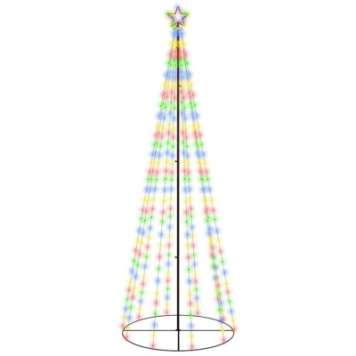 Brad de Craciun conic, 310 LED-uri, multicolor, 100x300 cm foto