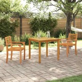 VidaXL Set de masă pentru grădină 3 pcs Maro lemn masiv de acacia
