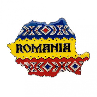 Magnet de frigider, harta Romaniei tricolor, MB046 foto