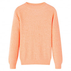 Pulover pentru copii tricotat, portocaliu strălucitor, 128