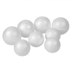 Set Bile Decorative, Model 8 Bucăți, Culoare Alb, Material Spumă, Diametru 4.5-6 cm