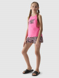 Șort de plajă boardshort pentru fete - roz pudrat, 4F Sportswear