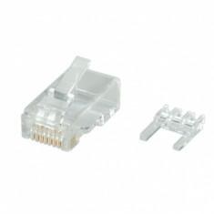 Set 10 buc mufe RJ45 cat 6 UTP neecranate pentru fir solid, cu insertie, Roline 21.17.3062