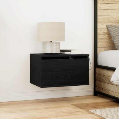 vidaXL Noptieră suspendată Stejar negru 50 x 36 x 30 cm Lemn compozit 863082 foto